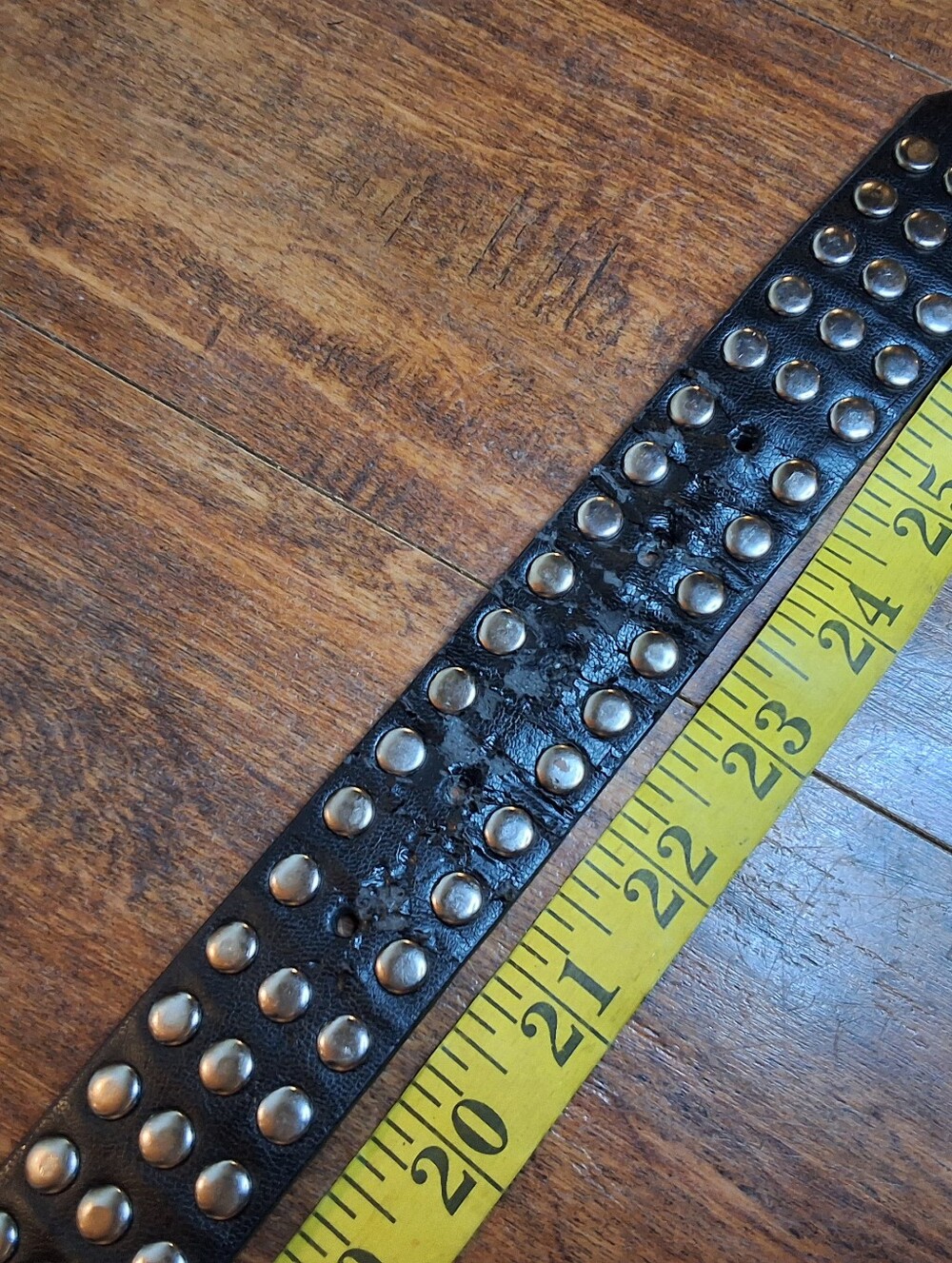 Steve Madden Black Studded Leather Belt Size L Silver Grommet Punk Western Y2K L - Picture 9 of 10